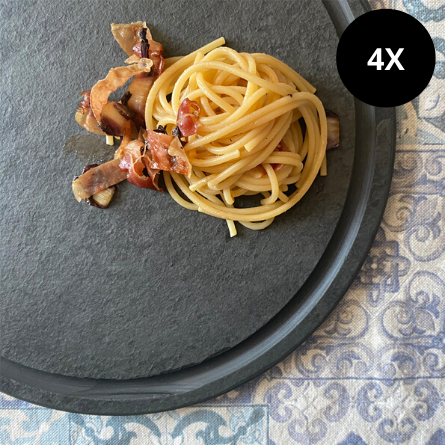 Set piatti in ardesia salvagoccia neri